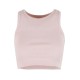 Karl Kani Slogan Rib Cropped Racer Top Ροζ